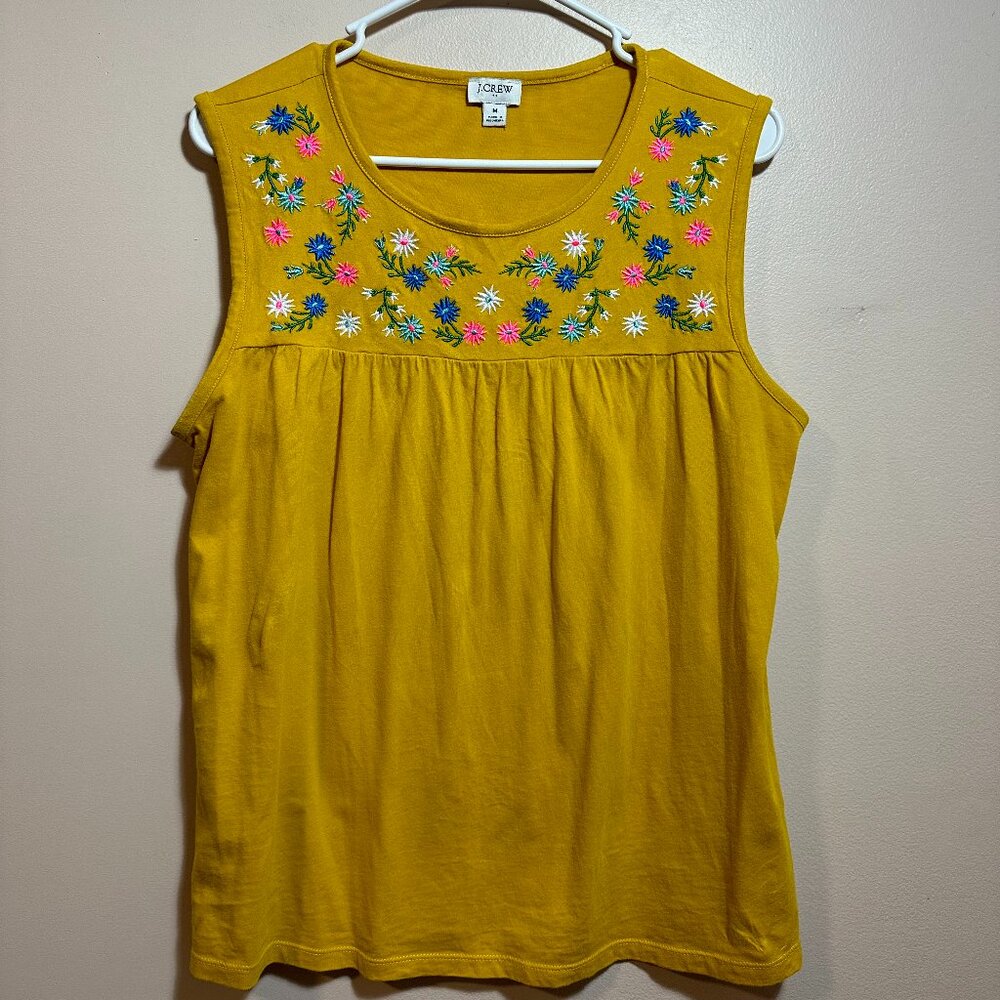 J. Crew Embroidered Tank Size M
